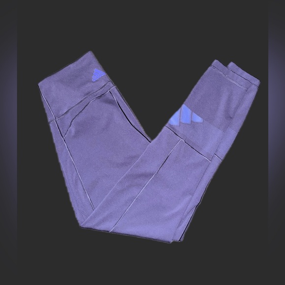 Adidas Primegreen Purple Crop Leggings Size Medium - Picture 3 of 4